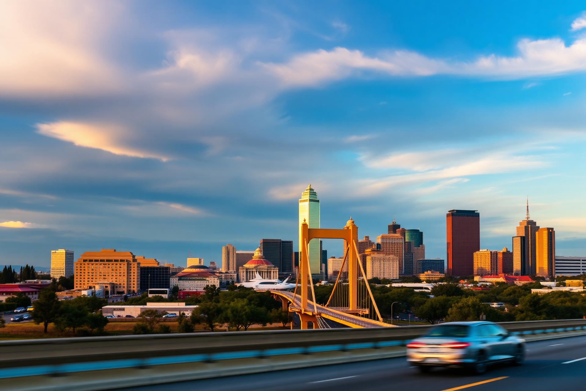 Sacramento skyline at sunset